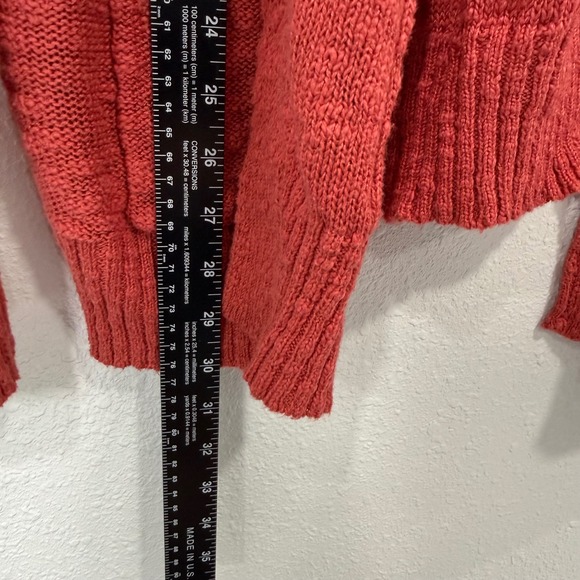 Tahari Coral‎ Open Front Knit Cardigan Sweater Pockets Size L - Picture 5 of 8